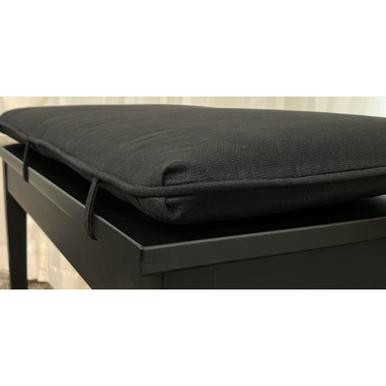 Black Cotton Canvas Piano Bench Cushion