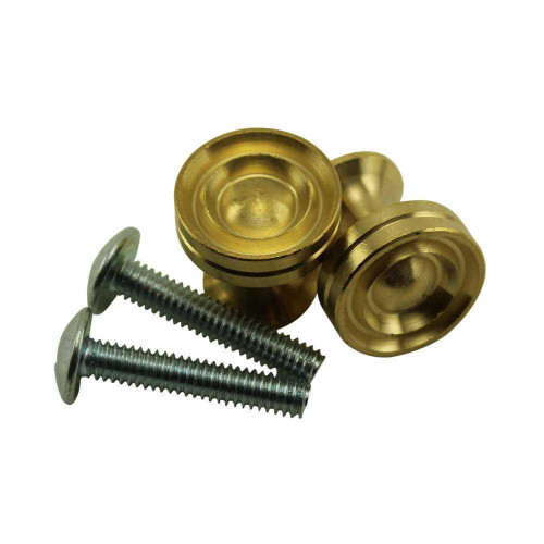 Solid Satin Brass Piano Desk Knobs - One Pair